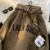 Tjockna kvinnors brev hoodies mode koreanska kläder unisex tröjor vinter lös hip hop kvinnliga tröjor