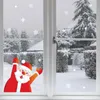 Autocollants muraux amovibles en PVC, autocollant statique de noël, fenêtre de père noël Elk, flocon de neige, décorations murales de l'année de la maison