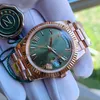 Super good Watch V12 Version Rose Gold Green Dial Mens Mechanical Cal 3255 904L Steel Automatic Movement Date Designer Make Luminous di 269h