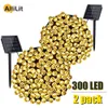 Gardendecoraties 12Pack Solar String Fairy Light LED Waterdichte buitenbuiten 22m32m Garland Street Lamp Frestoon Kerstfeest voor Decor 221202