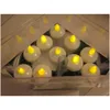 Nattljus LED Tea Light Candles Waterproof Christmas Floating Flameless Lamp BB For Wedding Birthday Party Decoration Drop Delive DH8CP