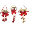 Supplies de fête Joyeux Noël Jingle Bells Porteur de porte avec ornements Bow Bell Ornements de Noël Decors