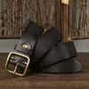 Cinture 3.8CM Moda maschile Vintage Cintura in vera pelle Designer di lusso Uomo Fibbia in rame Cinturino jeans Cowboy Ceinture Homme
