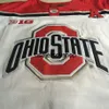 Hockey Jersey Custom Ohio State Buckeyes ICE Red White Personalize الخاص بك اسم الخاص بك تطريز NCAA Big Ten Tensed Me