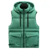 Herenvesten mode mouwloze jas mannen dikker worden 100 katoenen vest hoed met kap warm vest winter casual vest 221202