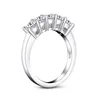 Klusterringar fina smycken fem sten 4mm d färg Moissanite Ring S925 Sterling Silver Woman Wedding Bands
