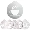 Estêncil de café em aço inoxidável 5 PCs/conjunto Coffees Modelo de flor de chocolate Faça molde Folhas de café Modelo BH8052 TQQ