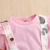 Conjuntos de roupas 0-24m fofo bebê nascida menina curta manga curta algodão tops de suspensa floral saia para a cabeça 3pcs Conjunto