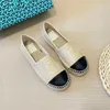 espadrilles designer for women dress shoes cap toe flats oxfords loafers leather black white brown spring summber slip on casual shoe espadrille size 35 - 42