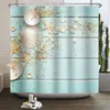 Shower Curtains Waterproof Conch Starfish Hippocampu Shell Printing Curtain Anti-Peeping Bath Bathtub With 12pcs Hook