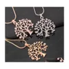 Collane con ciondolo Gioielli di moda Collana con pendente ad albero di strass dolce e sottile Collana con ciondolo a forma di clavicola Pendenti con consegna a goccia Dhqaz