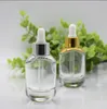Fashion glass dropper bottle 30ml clear essential oil cosmetic container packaging 1oz hotsale serum bottle LLFA