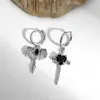 Korean Fashion Y2k Metal Angle Wing Heart Pendant Chain Tassel Earrings for Women Egirl Vintage Hiphop Punk Jewelry Gift