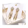 Dangle Lustre Bijoux De Mode S925 Sier Post Boucles D'oreilles Géométrique Carré Glands Dangle Stud Drop Delivery Dhbmn