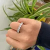 Wedding Rings Fashion Party Handmade Girl Trendy Inlaid Rhinestone Engagement Ring Set For Elegant Female