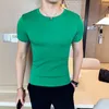 T-shirt da uomo Estate di alta qualità Solid Slim Fit T-shirt a maniche corte Uomo O-Collo Casual Skinny Tee Shirt Uomo Sport Fitness T-shirt in cotone T221202