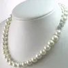 Äkta naturliga 10-11mm White Akoya Culture Pearl Necklace 18 "