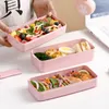 Lunchl￥dor Mikrov￥gsugn Lunchl￥da 1000 ml Vete Straw Modern K￶k Matf￶rvaring Container Barn Barnskolan Portable Bento Box 221202