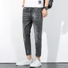 メンズジーンズファッションカジュアルコットンコロスパンツスリムフィットパンスト高品質のリッピング服221201