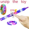 200pcs Party Favor Silikonowe pop -Bransoletka Dekompresja Zabawki Fidget Pops Push Finger Breyband Proste Dimple Austim Relief Press Prezenty dla dzieci