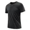 Hommes t-shirts glace soie T-shirt à manches courtes vêtements à séchage rapide été couleur unie maille respirant grande taille vêtements de sport haut