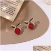 Stud Fashion Jewelry S925 Sier Post Orecchini Cute strass Bowknot Faux Pearl Stud Drop Delivery Dhab7