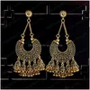 Dingle ljuskrona indisk zigenare boho vintage etnisk tofs hängande dingle drop örhängen för kvinnor kvinnliga bröllopsfest smycken acce dhwgr