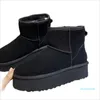 Plate-forme Designer femmes bottes fond épais fourrure bottes de neige marron noir Ultra Mini chaussons courts taille 35-42 chaussures d'hiver chaudes