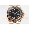 GS factory GMT II 40 mm Bisel de cerámica V4 cal.3285 movimiento integrado 904L acero inoxidable chapado en oro cristal de zafiro relojes de pulsera de gran calidad