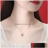 Pendant Necklaces Fashion Jewelry Hollow Out Star Moon Pendant Necklace Women Moonstone Clavicle Chain Choker Necklaces Drop Deliver Dhvpt