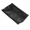100 stycken matt svart återförslutningsbar mylar dragkedja lås matlagringsförpackningspåsar för zip aluminium folie lås förpackningspåsar luktbeständiga väskor