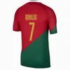 2022 Portugal Jersey Voetbalshirts Korte Mouw Thuis en Uit 7th C Ronaldo Jersey 11th Football uniform BERNARDO B.FERANDES