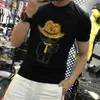 Luxury Mens Designer T Shirt Summer Couples Unisex Hot drilling Short Sleeve Fashionable Youth Hip Hop Tees Size S-5XL