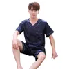 Ensemble de pyjama 2 pièces en satin soyeux pour homme