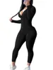 Active Sets Women's 2 Piece Yoga Outfits Long Sleeve Zip Up Tops And Leggings Set Tracksuit Bike Jogging Sportwear