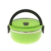 Lunchlådor Rostfritt stål Thermos Thermal Lunch Box Portable Kid Vuxen Round Bento Boxar Läcksäker matbehållare med handtag 221202