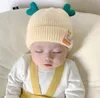 fodera in cotone caldo neonato cappello beanie all'uncinetto inverno caldo cappelli di cervo del fumetto morbido spesso doppio strato bambino berretto in maglia di lana antivento per ragazzi ragazze