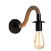 Wandleuchte Vintage Seil Wandlampen Holz E27 Innenboden Außenkorridor Industrielle Nachttischlampen