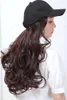 Ball Caps Long Synthetic Baseball Cap Wig Natural Black Brown Straight Wigs Naturally Connect Synthetic Hat Wig Adjustable for Girls 221202