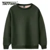 Herrtröjor tröjor tacvasen herrfleece crewneck tröja varm sherpa fodrad tung tjockare underkläder vinter pullover tops skjortor ingen hoodie 221202