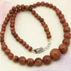 Necklace da 6-14 mm Women Stone color Gold-Oro Goldstone perline rotonde Gioielli girocollo 18 pollici