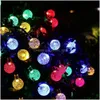 Luci da giardino solari Luci a stringa 30 LED Sfera di cristallo Waterdrop Impermeabile 8 Modalità di illuminazione Prato per le vacanze di Natale D Dh0Yx