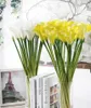 Kwiaty dekoracyjne 30pcs PU Symulacja kwiat Feel Curling Calla Lily Fake AloCasia