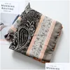 Scarves Bohemian Fashion Spring Summer Women Slik Scarf Sunsn Cotton And Linen Fleeing Big Gauze Shawls Soft Beach Shawl Paisley Flo Dh7Dj