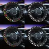 Steering Wheel Covers Colorful Paws Pattern Universal Cover For SUV Dog Soft Car Protector 15 Inch Auto Accessories