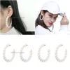 Dangle Chandelier Big Geometric Imitation Pearl Circle Earrings 여성 레트로 사이클 링 보석 선물 드롭 배달 DHM4Q