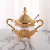 Alimentos para salvar contêineres de armazenamento Twg03 European White Sugar Bowl Creative Fashion Cup Restaurant Bottle Bottle Kitchen Golden Peacock Pattern Sugar latas 221202