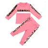 Kleidung Sets 1-6Y Mädchen 2022 Herbst Winter Kleinkind Kleidung Outfit Kinder Leopard Print Trainingsanzug Für Jungen Kinder