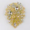 Brooches Exquisite Yellow Black White Crystal Rhinestone Flower Brooch Pin For Women Trend Banquet Accessories Coat