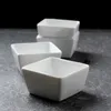 4 oz. Square Bright White Porcelain Dipping Bowl Sauce Cup Small Side Dish for Home Restaurant Bistro